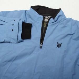 Zero Restriction Jacket Men XL Blue Golf Pullover Half Zip White Beeches Golf CC